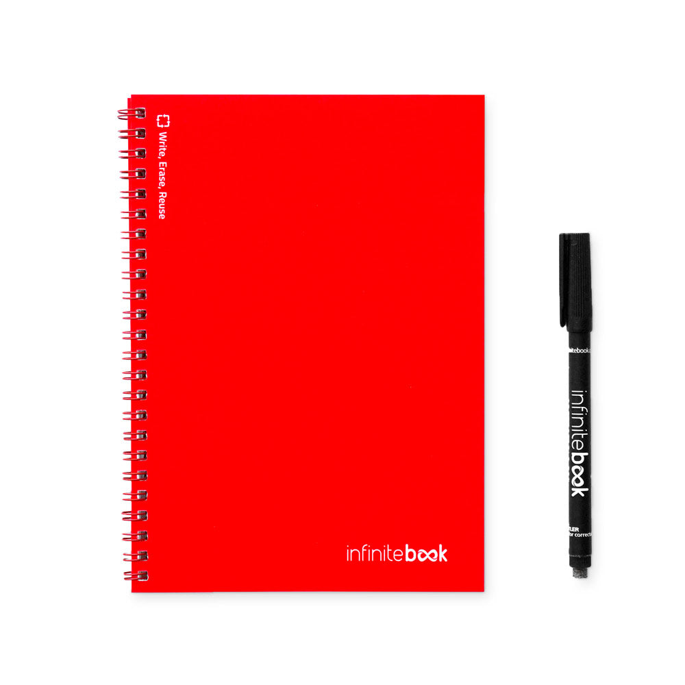 INFINITEBOOK PLAIN A5. "Infinitebook" com capa flexível e 15 páginas lisas estilo quadro branco