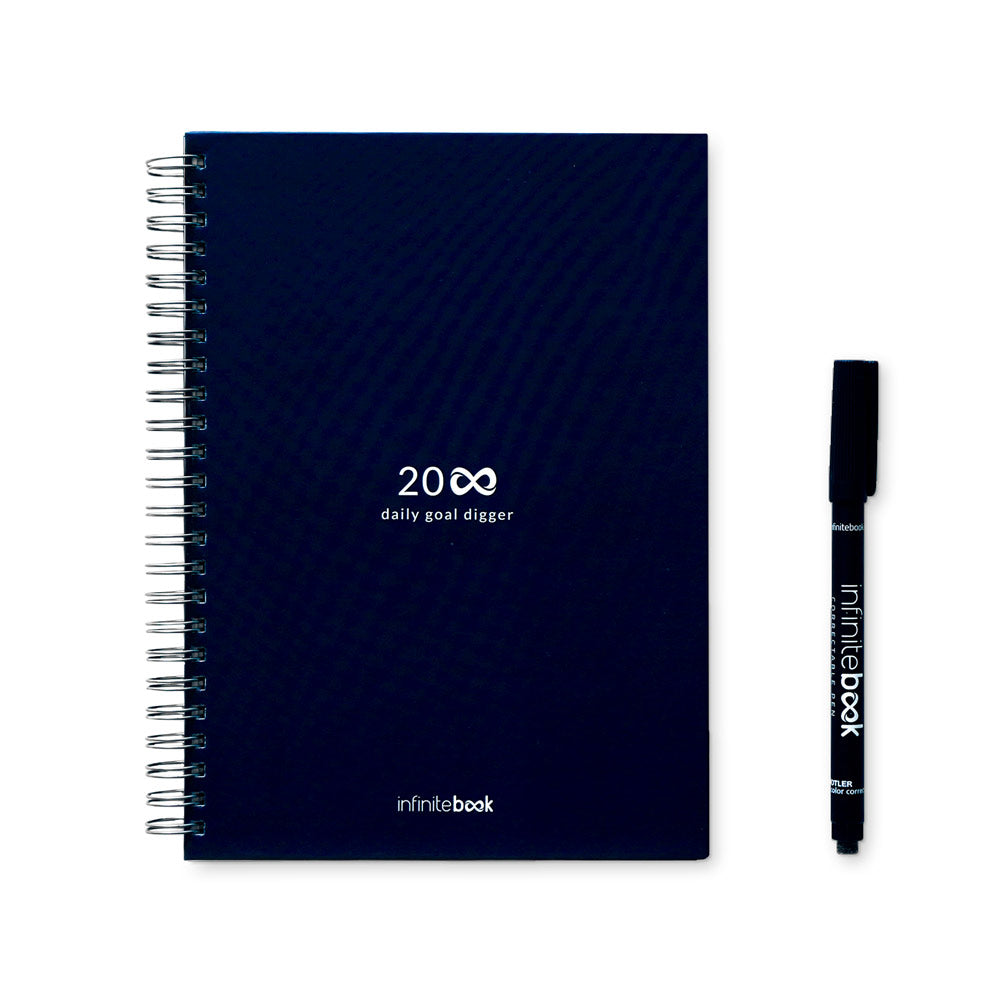 STARTER KIT INFINITE PLANNER A5. Kit composto um "Infinite Diary", kit de limpeza, marcador e suporte de marcador