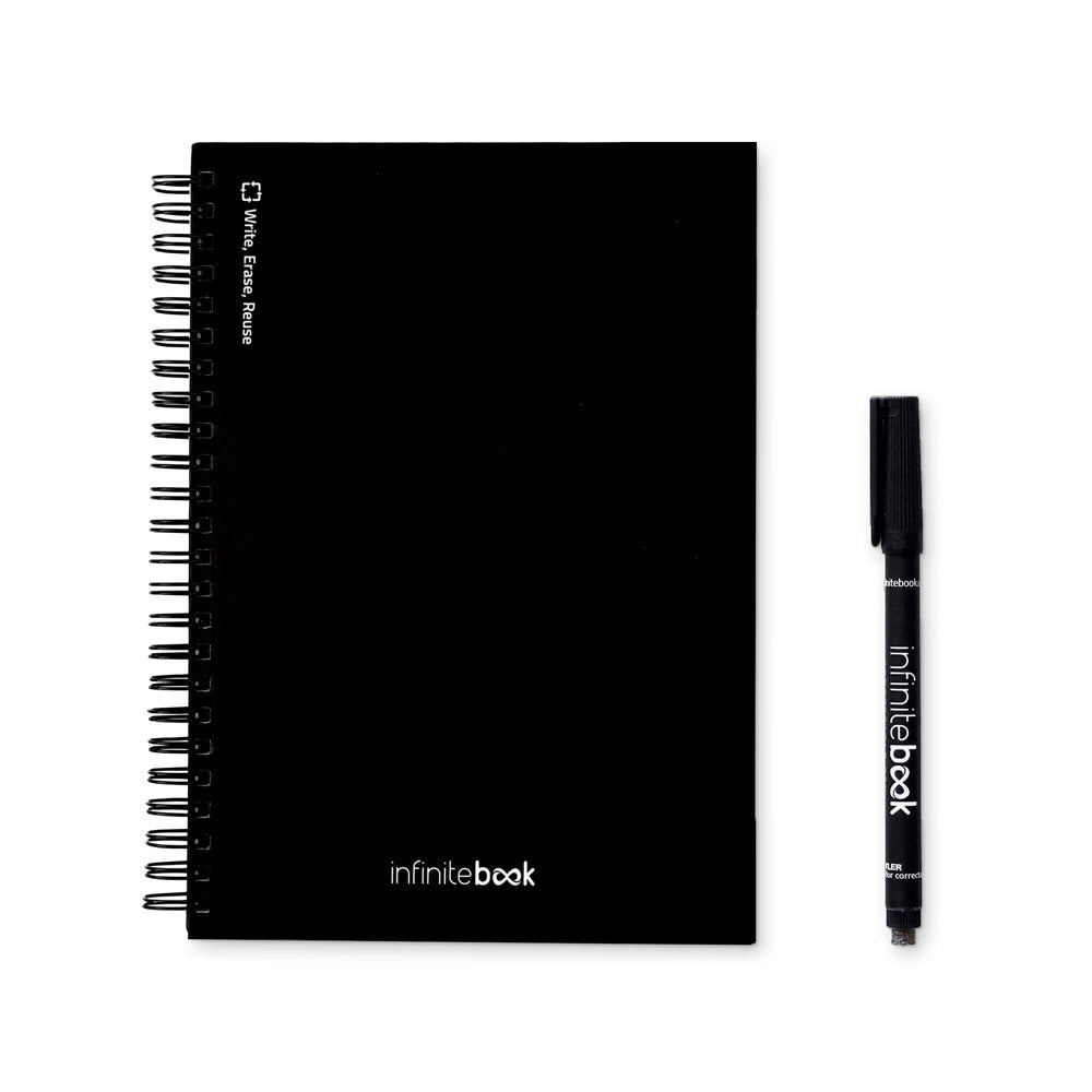STARTER KIT INFINITEBOOK A5. Kit composto um "Infinitebook", kit de limpeza, marcador e suporte de marcador