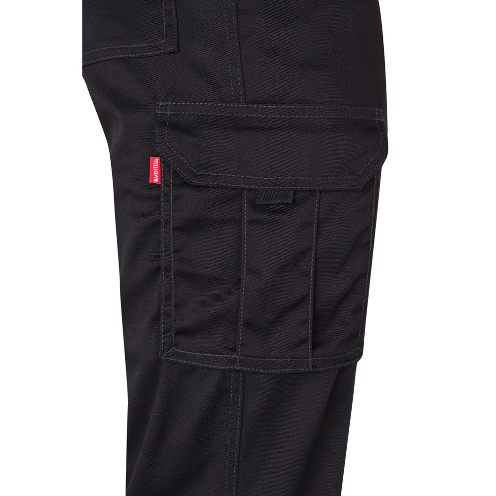 VL LUGH. Calças stretch multibolsos (240g/m²) em algodão (46%), EME (38%) e poliéster (16%)