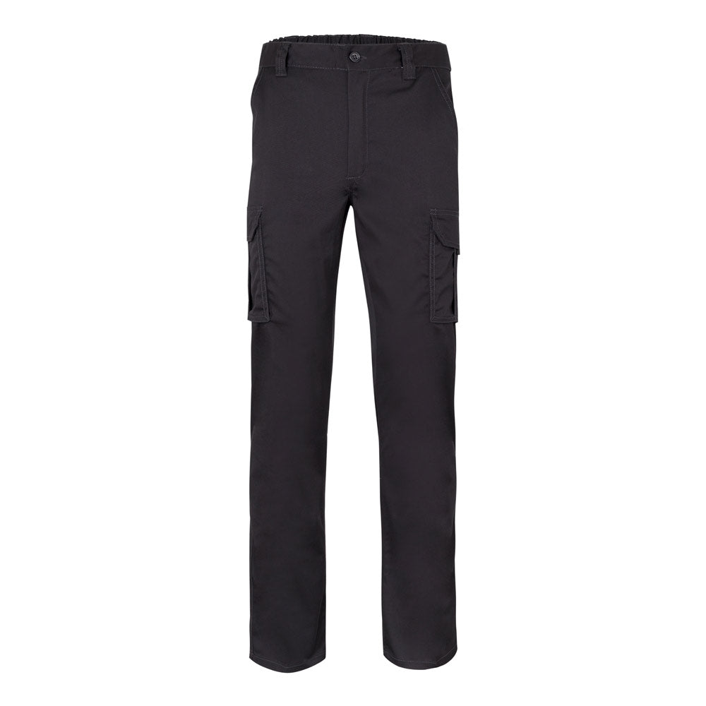 VL LUGH. Calças stretch multibolsos (240g/m²) em algodão (46%), EME (38%) e poliéster (16%)