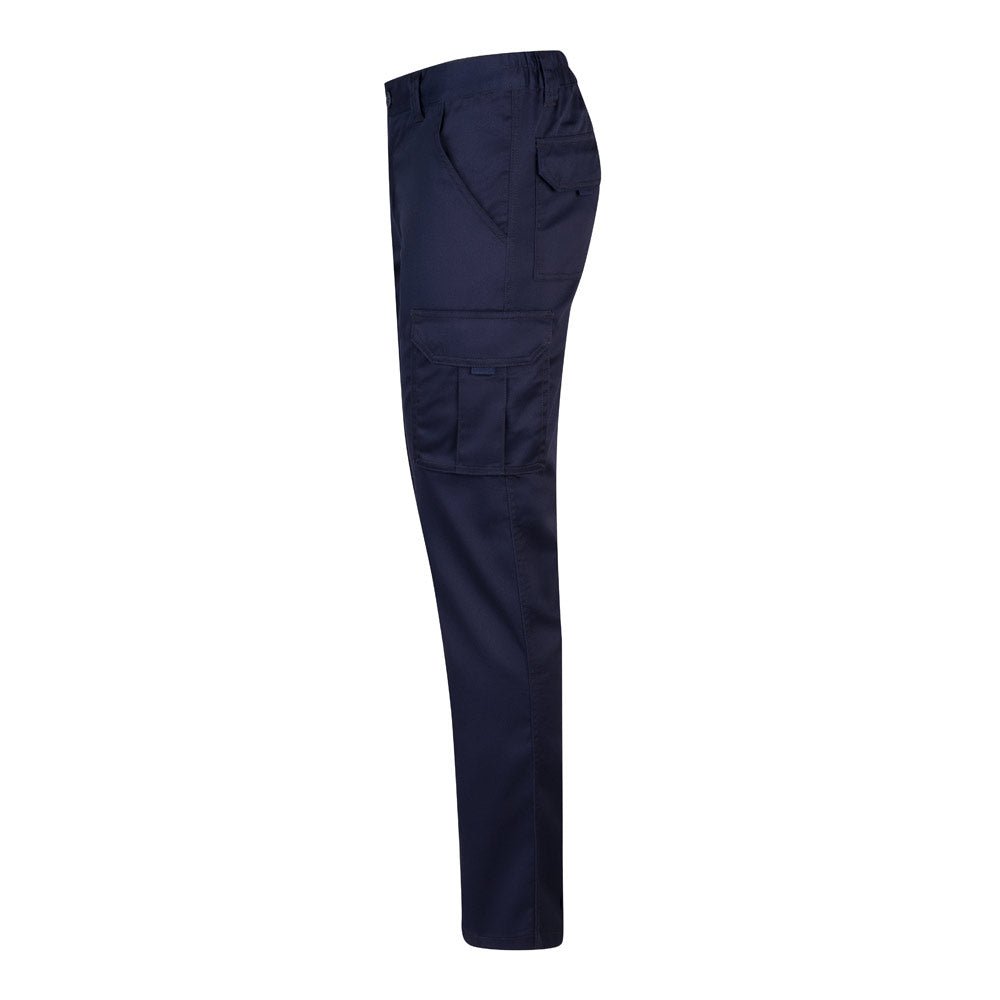 VL LUGH. Calças stretch multibolsos (240g/m²) em algodão (46%), EME (38%) e poliéster (16%)