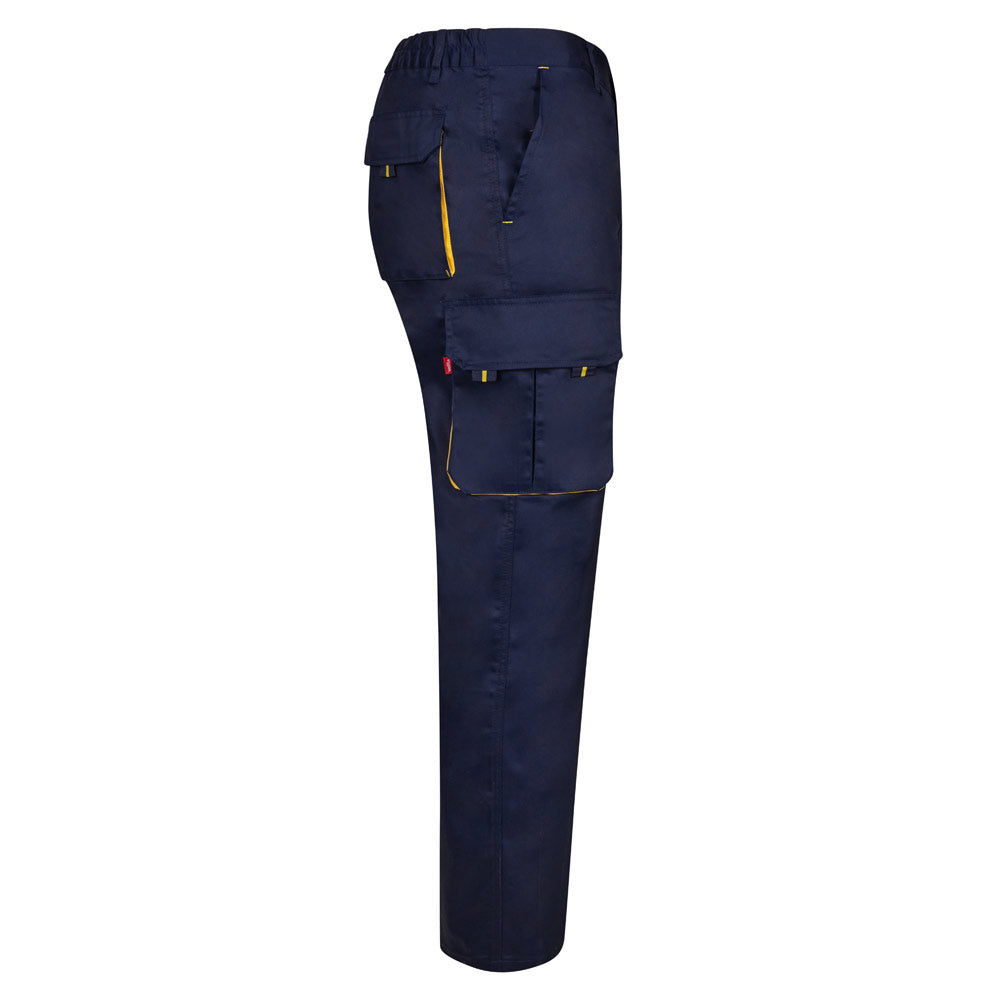VL HYPNOS. Calças bicolor em sarja multibolsos (200g/m²), em algodão (35%) e poliéster (65%)