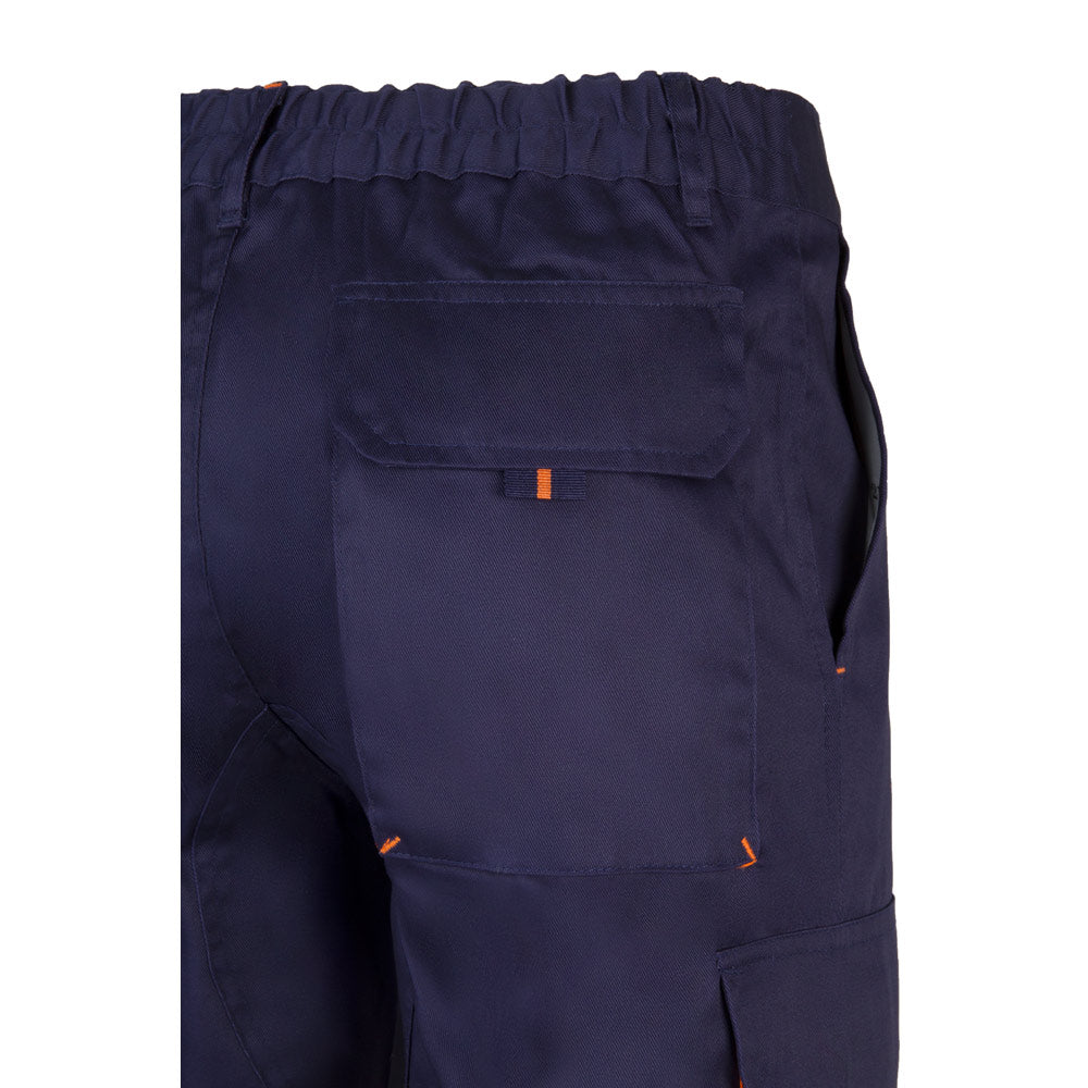 VL HYPNOS. Calças bicolor em sarja multibolsos (200g/m²), em algodão (35%) e poliéster (65%)