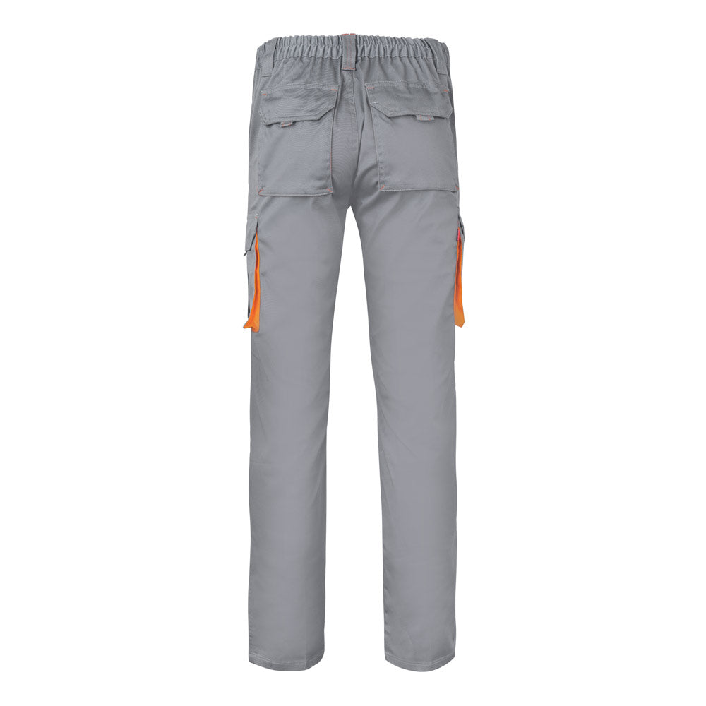 VL HYPNOS. Calças bicolor em sarja multibolsos (200g/m²), em algodão (35%) e poliéster (65%)