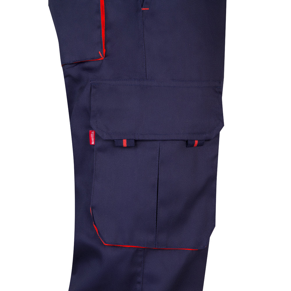 VL HYPNOS. Calças bicolor em sarja multibolsos (200g/m²), em algodão (35%) e poliéster (65%)