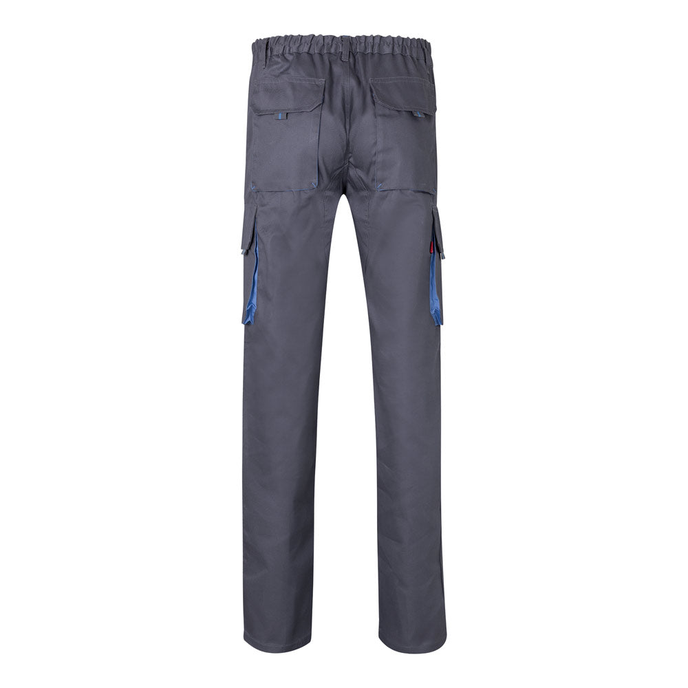 VL HYPNOS. Calças bicolor em sarja multibolsos (200g/m²), em algodão (35%) e poliéster (65%)