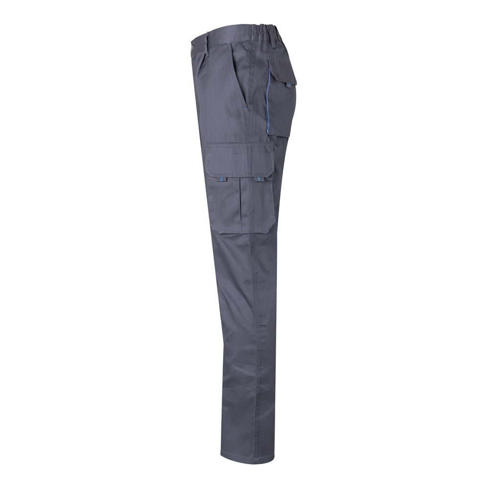 VL HYPNOS. Calças bicolor em sarja multibolsos (200g/m²), em algodão (35%) e poliéster (65%)