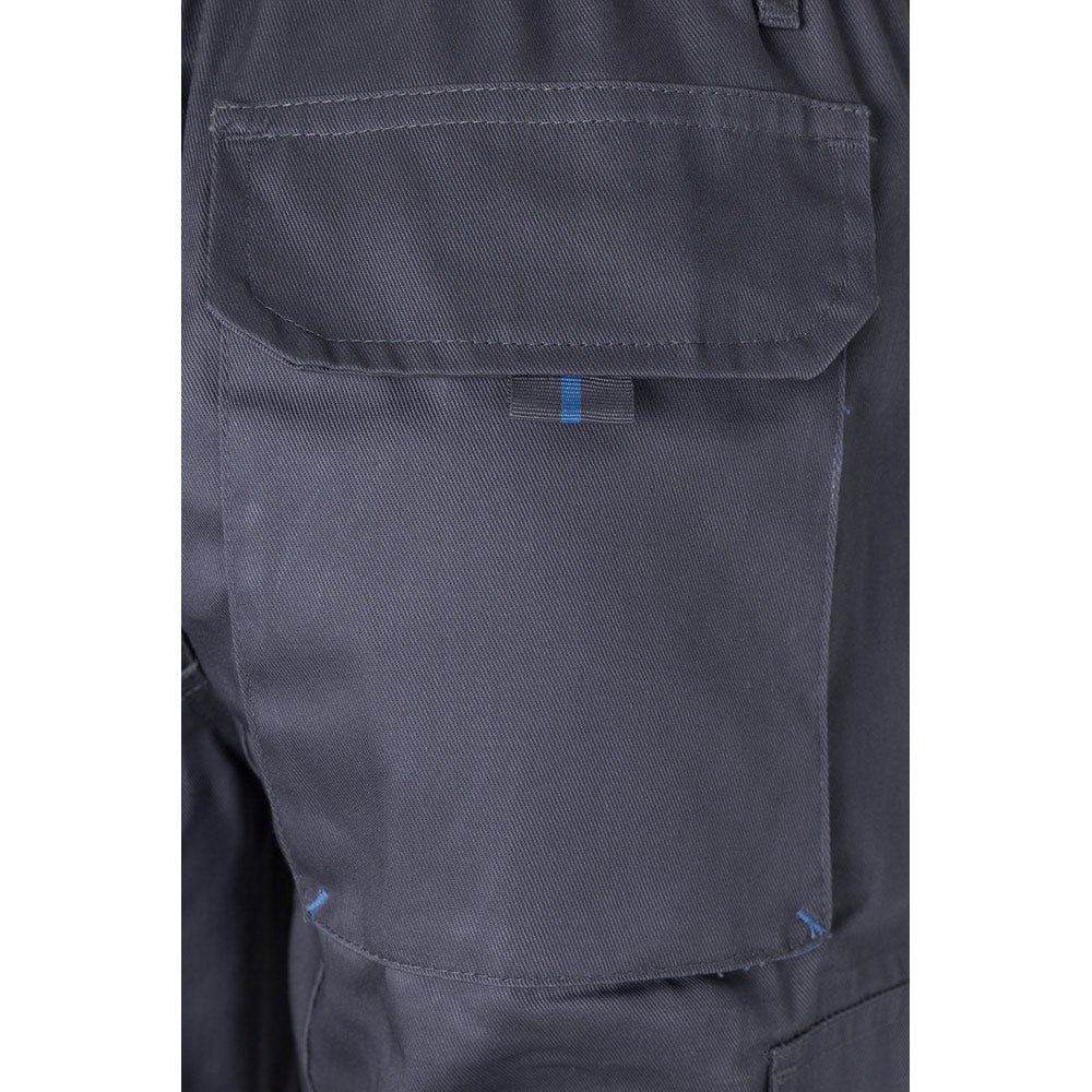 VL HYPNOS. Calças bicolor em sarja multibolsos (200g/m²), em algodão (35%) e poliéster (65%)