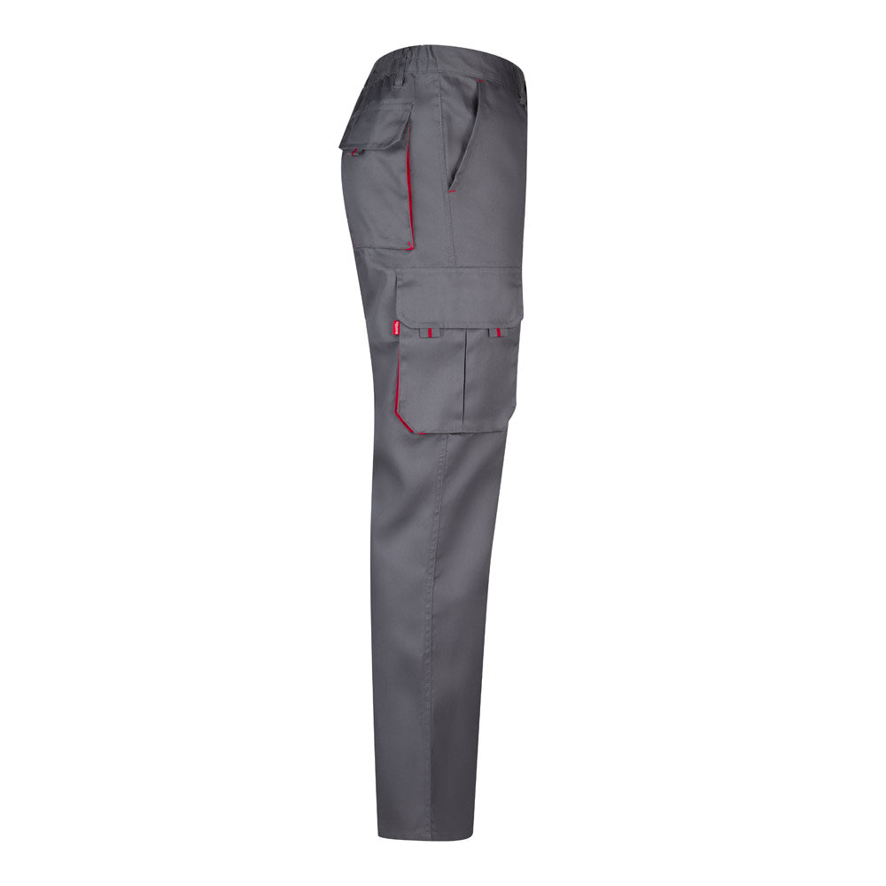 VL HYPNOS. Calças bicolor em sarja multibolsos (200g/m²), em algodão (35%) e poliéster (65%)