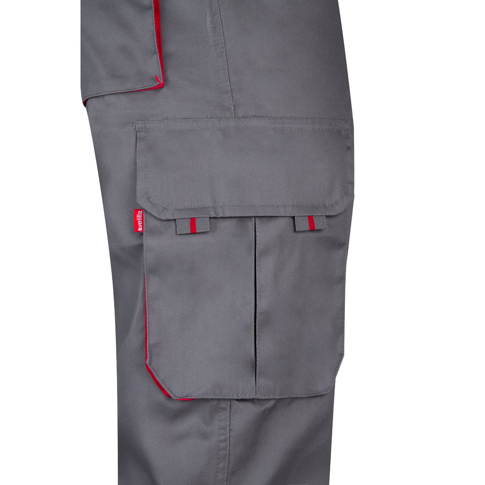 VL HYPNOS. Calças bicolor em sarja multibolsos (200g/m²), em algodão (35%) e poliéster (65%)