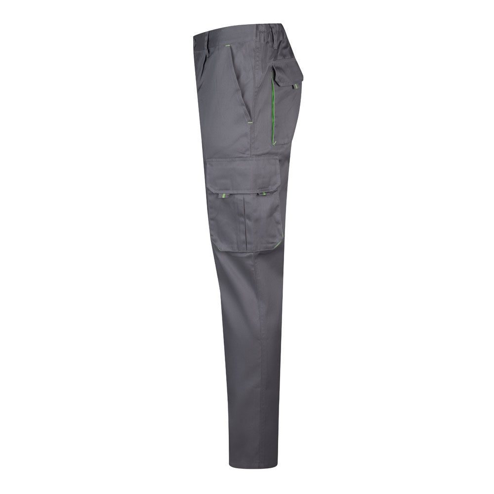 VL HYPNOS. Calças bicolor em sarja multibolsos (200g/m²), em algodão (35%) e poliéster (65%)