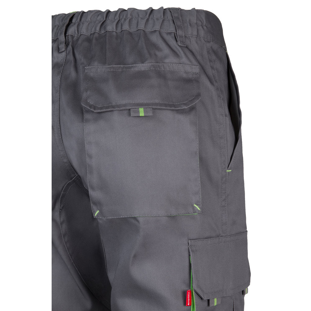 VL HYPNOS. Calças bicolor em sarja multibolsos (200g/m²), em algodão (35%) e poliéster (65%)