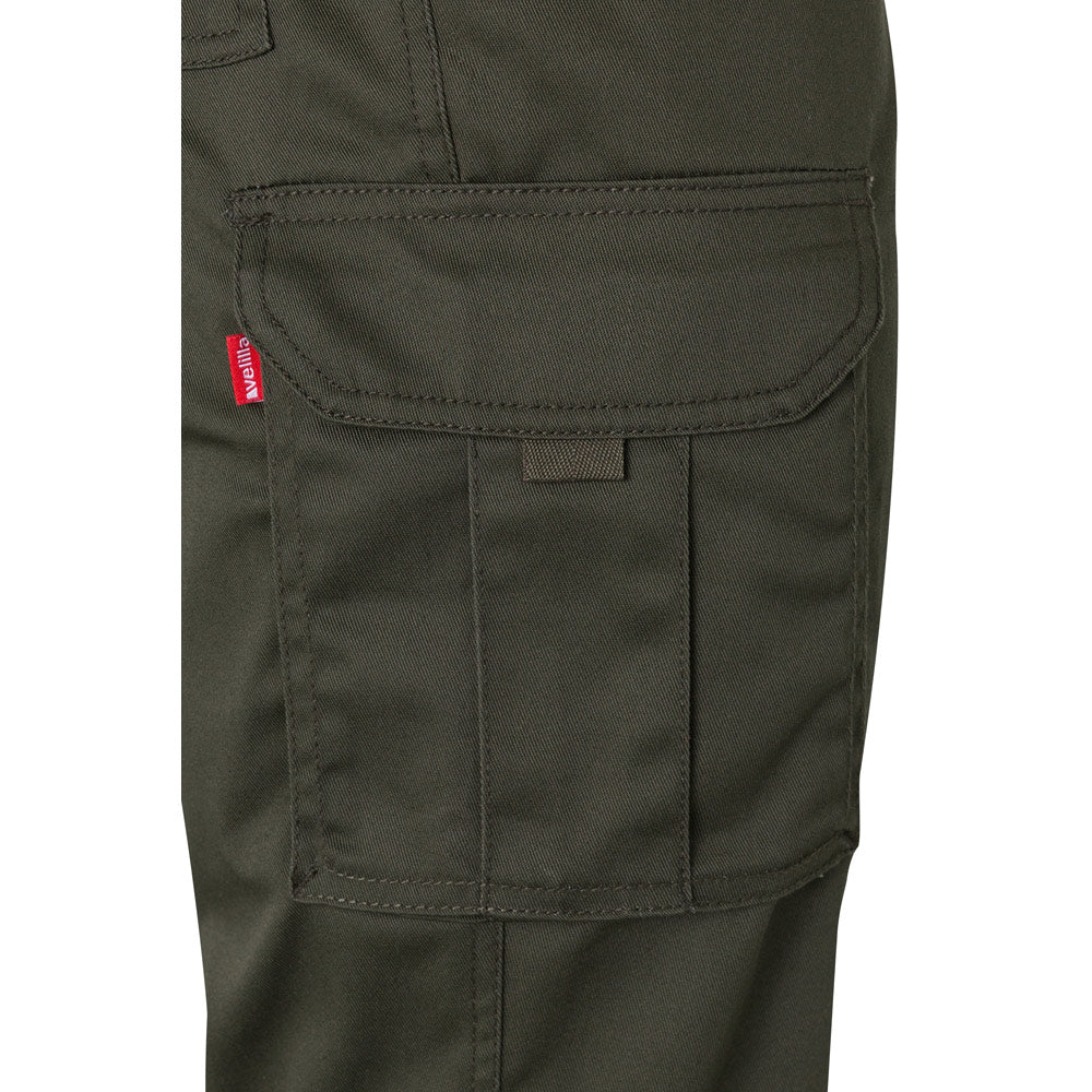 VL PAN. Calças stretch multibolsos (290g/m²), em algodão (46%), EME (38%) e poliéster (16%)