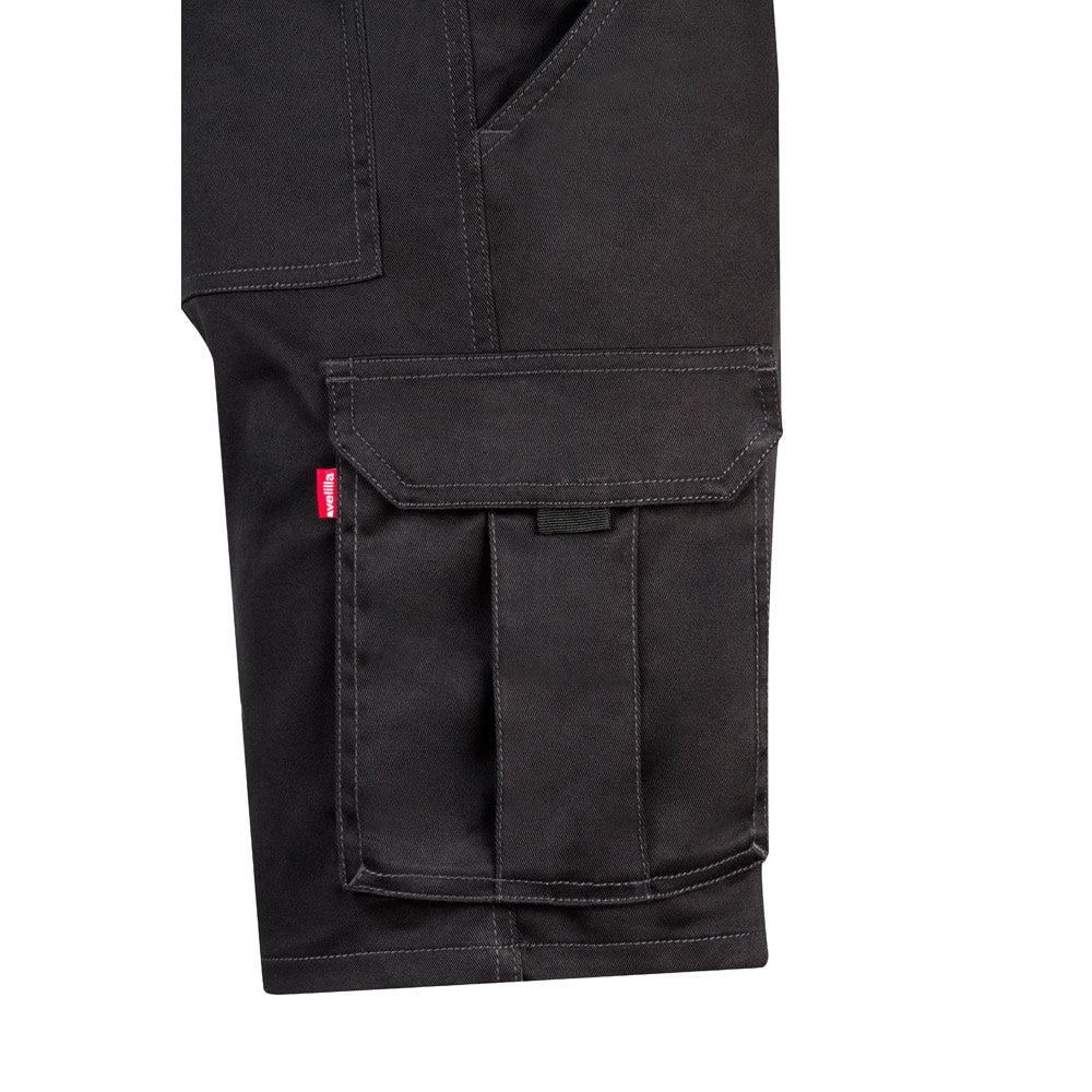 VL HEBE. Bermudas stretch multibolsos (240g/m²), em algodão (46%), EME (38%) e poliéster (16%)