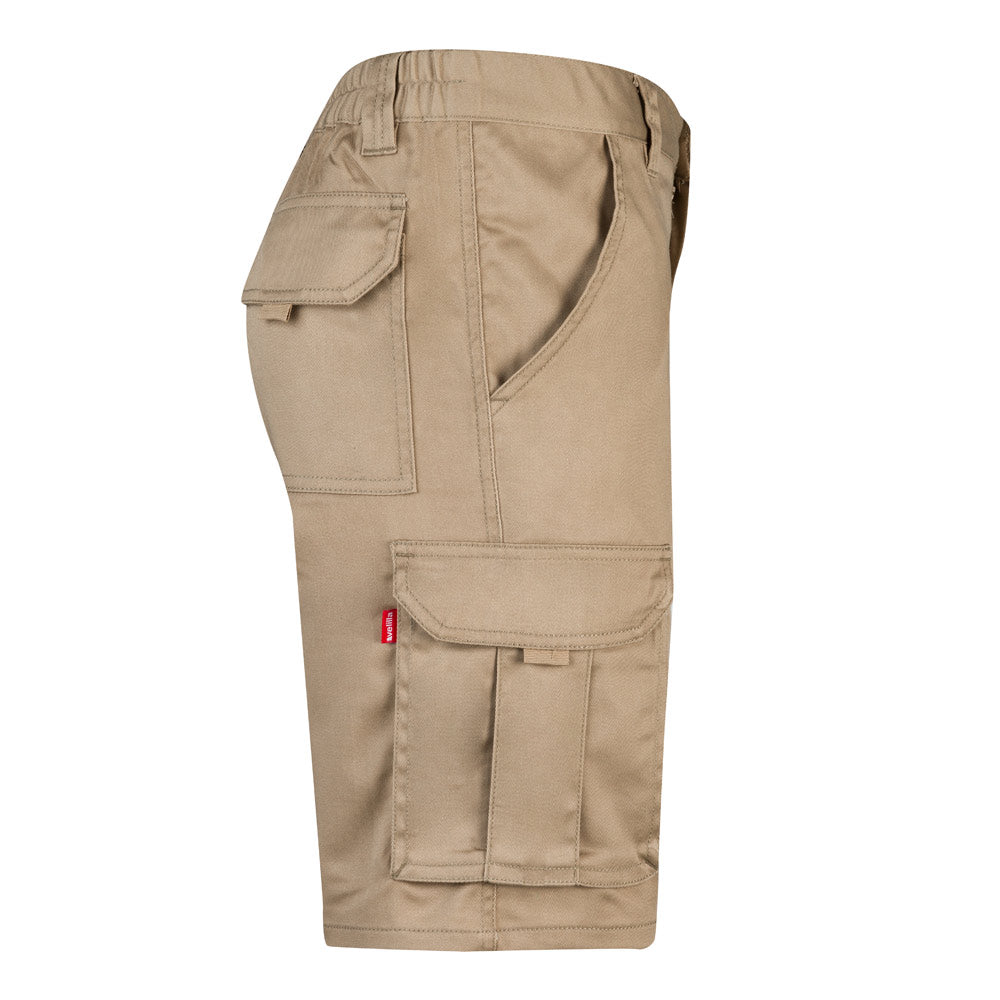 VL HEBE. Bermudas stretch multibolsos (240g/m²), em algodão (46%), EME (38%) e poliéster (16%)