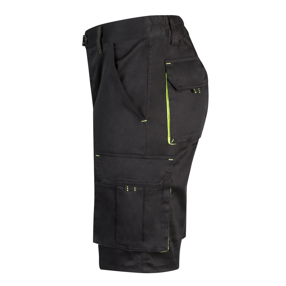 VL HEMERA. Bermudas stretch bicolor multibolsos (240g/m²), em algodão (46%), EME (38%) e poliéster (16%)