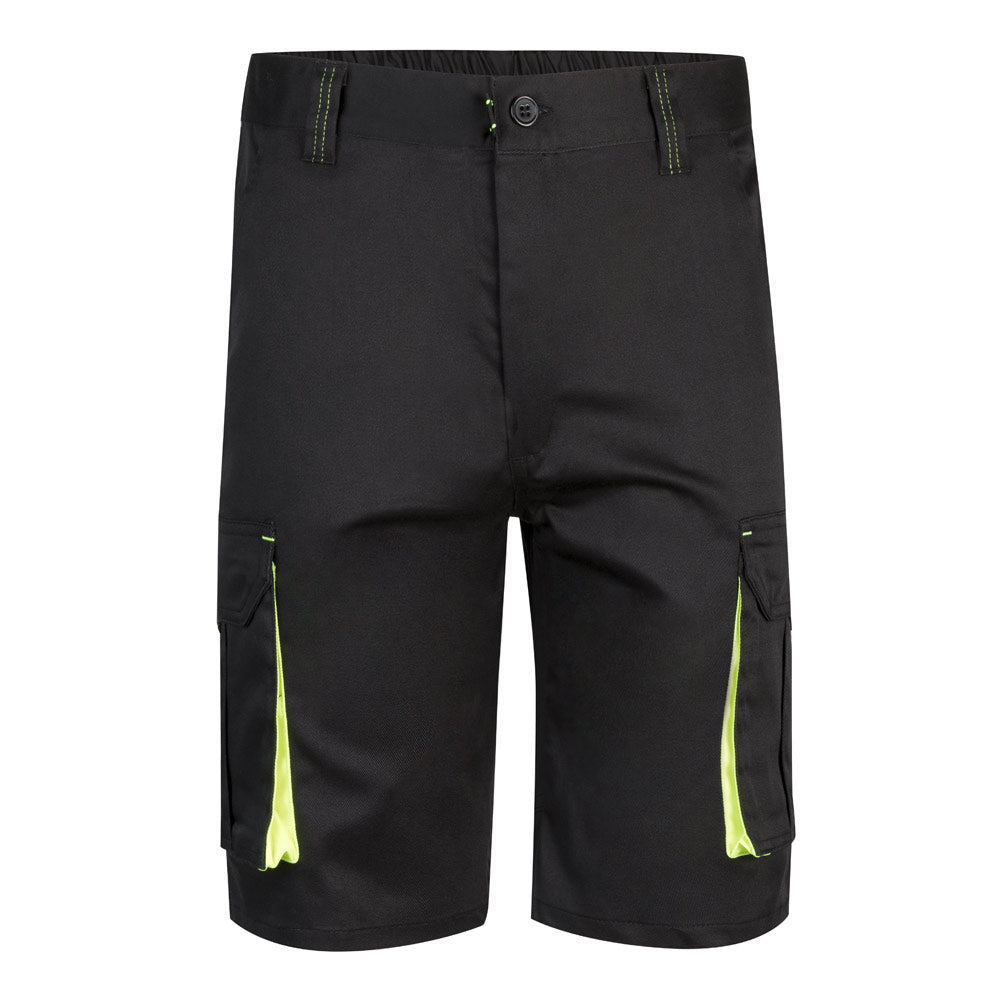 VL HEMERA. Bermudas stretch bicolor multibolsos (240g/m²), em algodão (46%), EME (38%) e poliéster (16%)