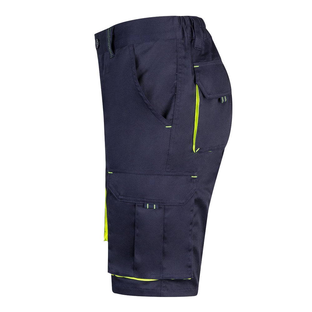 VL HEMERA. Bermudas stretch bicolor multibolsos (240g/m²), em algodão (46%), EME (38%) e poliéster (16%)