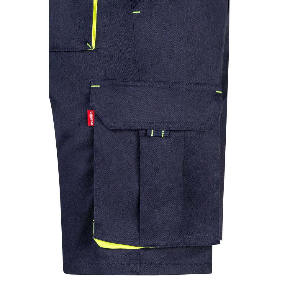 VL HEMERA. Bermudas stretch bicolor multibolsos (240g/m²), em algodão (46%), EME (38%) e poliéster (16%)