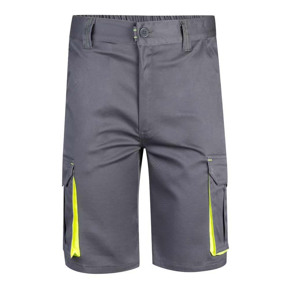 VL HEMERA. Bermudas stretch bicolor multibolsos (240g/m²), em algodão (46%), EME (38%) e poliéster (16%)