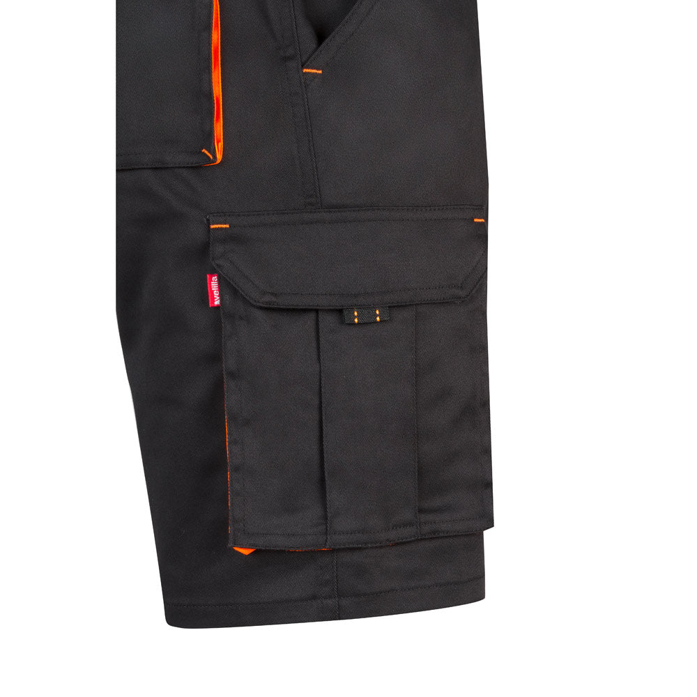 VL HEMERA. Bermudas stretch bicolor multibolsos (240g/m²), em algodão (46%), EME (38%) e poliéster (16%)
