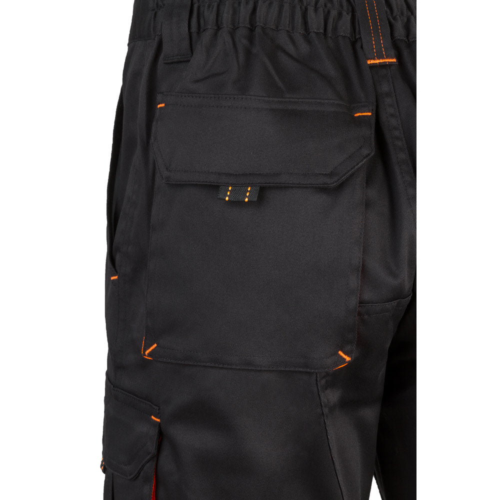 VL HEMERA. Bermudas stretch bicolor multibolsos (240g/m²), em algodão (46%), EME (38%) e poliéster (16%)