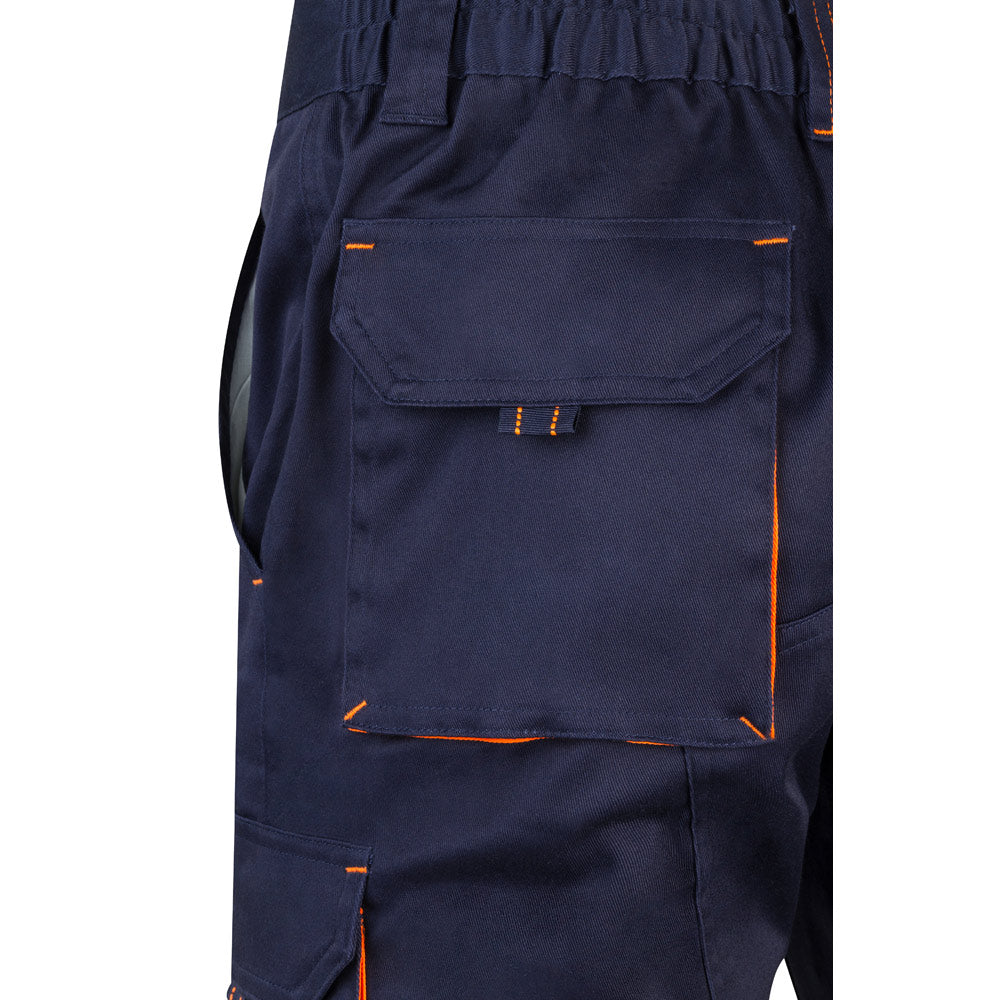 VL HEMERA. Bermudas stretch bicolor multibolsos (240g/m²), em algodão (46%), EME (38%) e poliéster (16%)