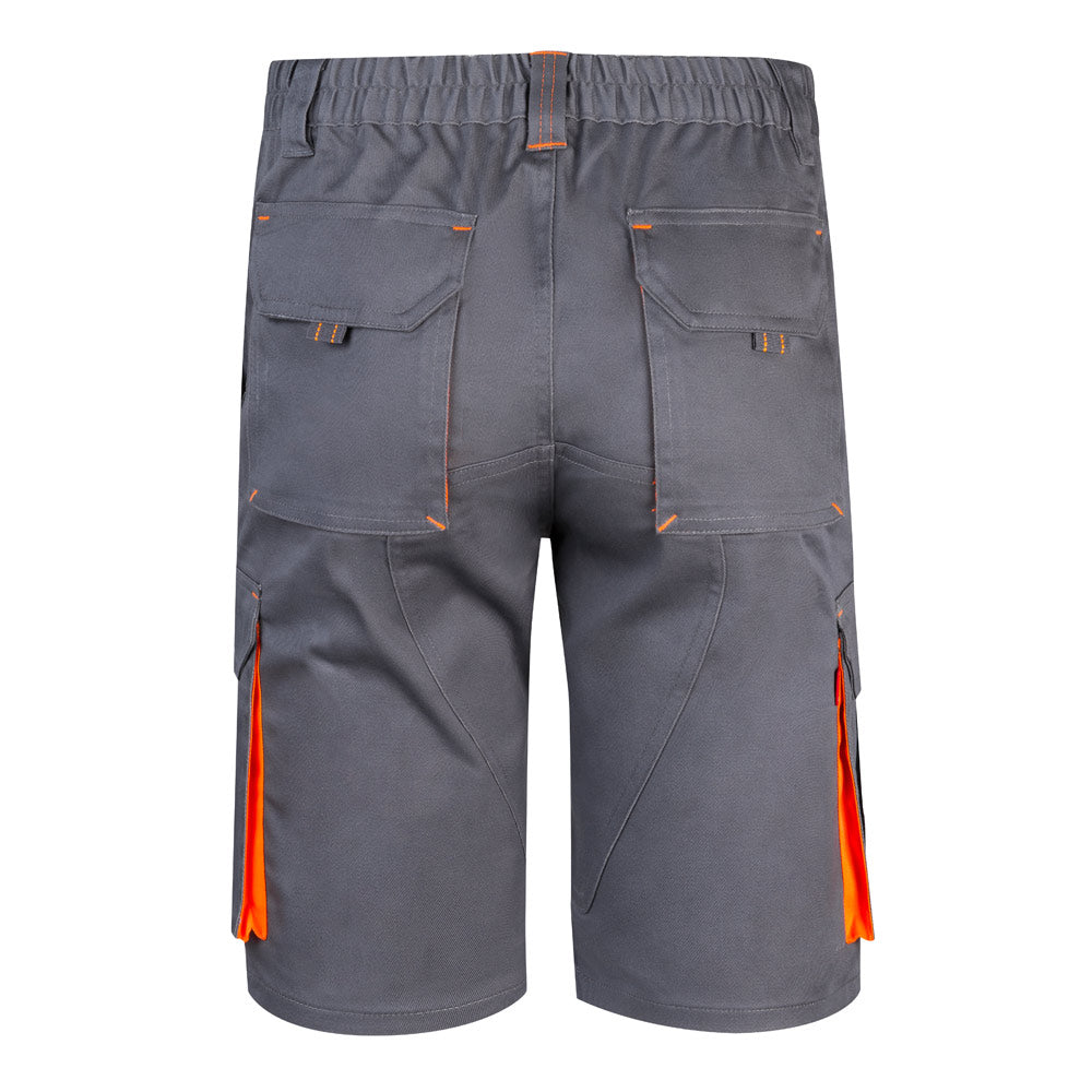 VL HEMERA. Bermudas stretch bicolor multibolsos (240g/m²), em algodão (46%), EME (38%) e poliéster (16%)