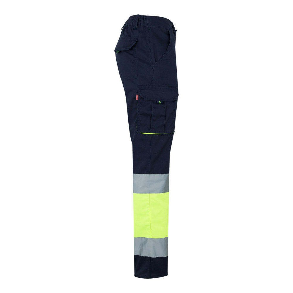 VL ZEUS LARGE. Calças stretch bicolor multibolsos (240g/m²), em algodão (46%), EME (38%) e poliéster (16%)