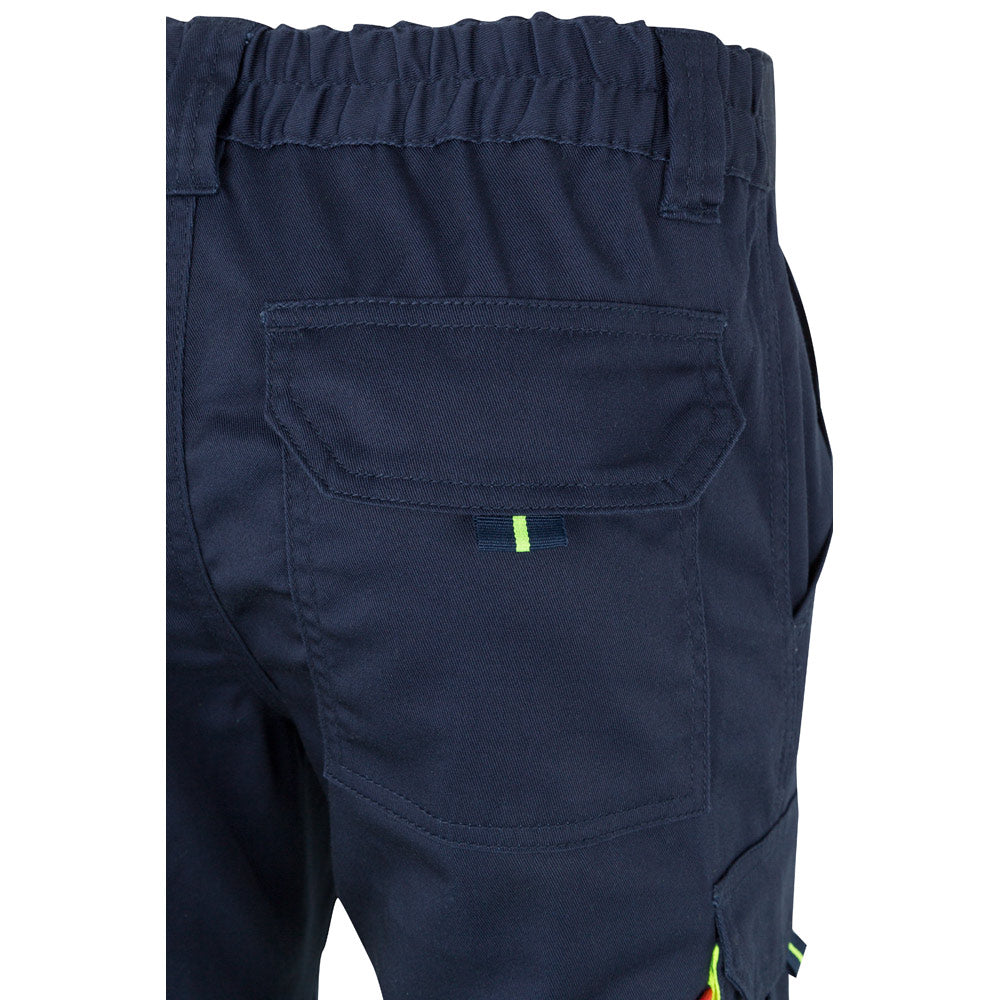VL ZEUS LARGE. Calças stretch bicolor multibolsos (240g/m²), em algodão (46%), EME (38%) e poliéster (16%)