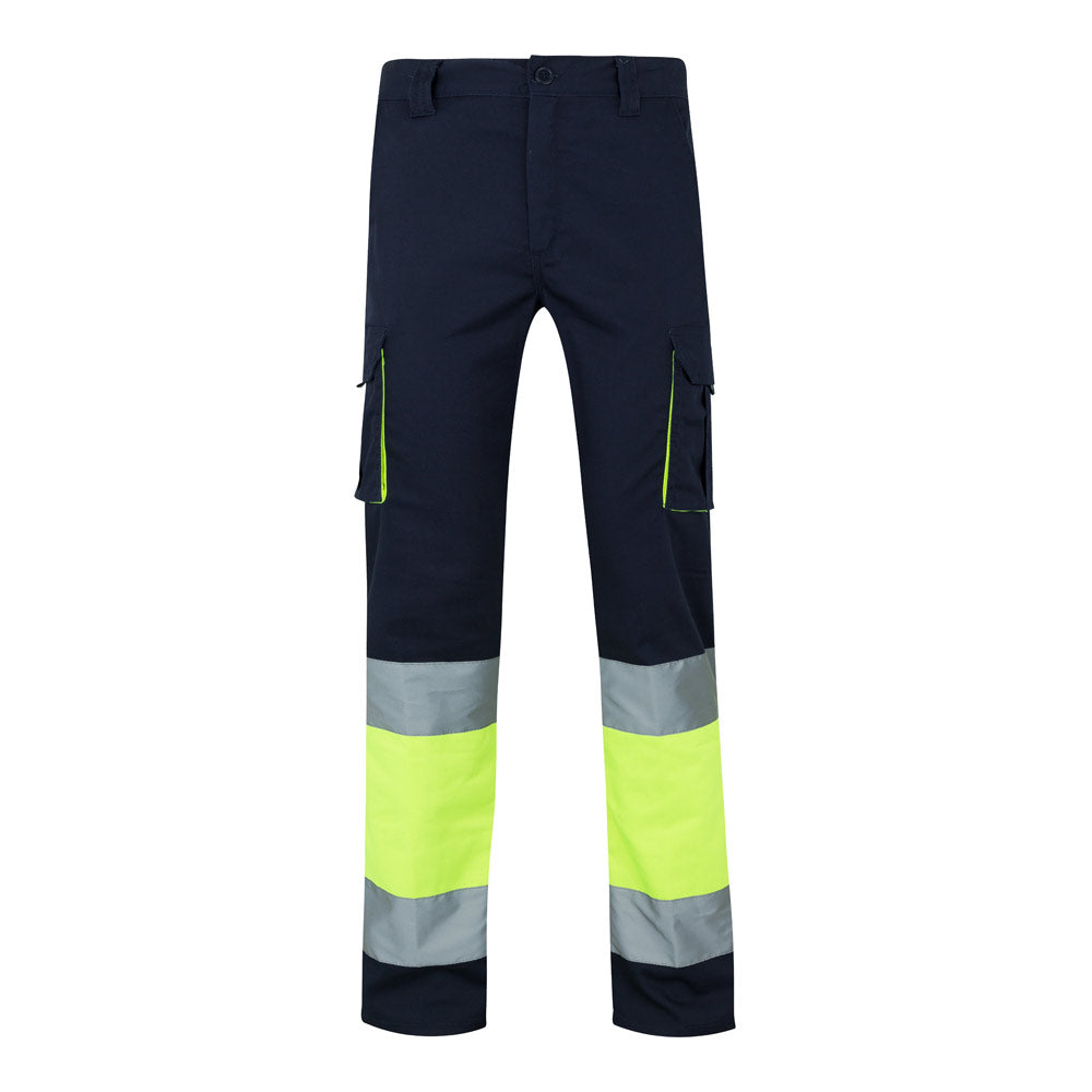 VL ZEUS LARGE. Calças stretch bicolor multibolsos (240g/m²), em algodão (46%), EME (38%) e poliéster (16%)