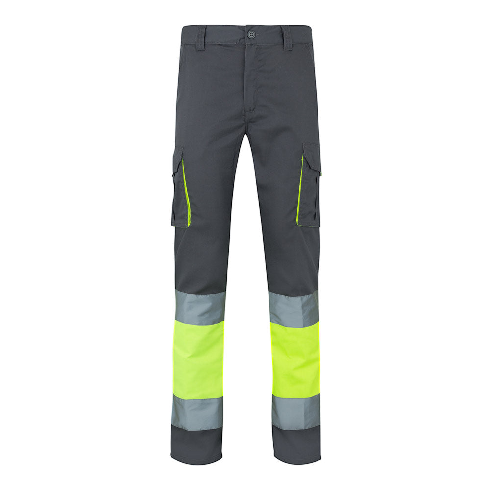 VL ZEUS LARGE. Calças stretch bicolor multibolsos (240g/m²), em algodão (46%), EME (38%) e poliéster (16%)