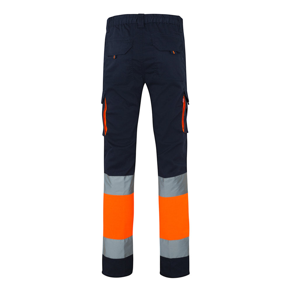 VL ZEUS LARGE. Calças stretch bicolor multibolsos (240g/m²), em algodão (46%), EME (38%) e poliéster (16%)