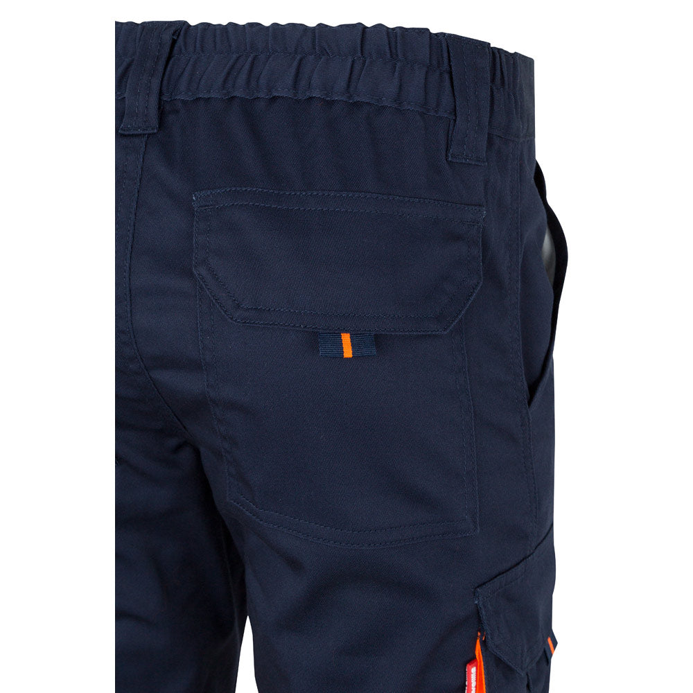 VL ZEUS LARGE. Calças stretch bicolor multibolsos (240g/m²), em algodão (46%), EME (38%) e poliéster (16%)