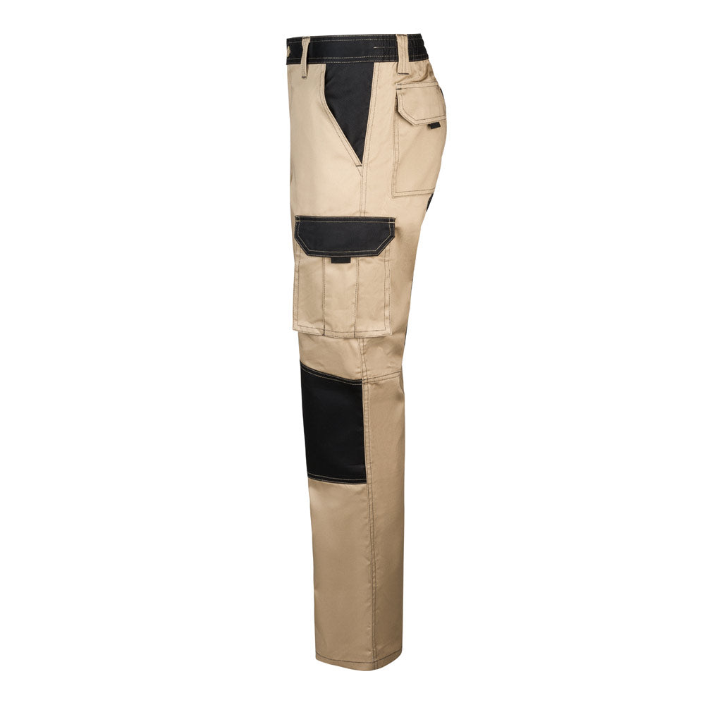 VL NJORD. Calças bicolor em sarja multibolsos (240 g/m²), em algodão (35%) e poliéster (65%)