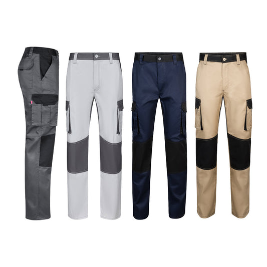 VL NJORD. Calças bicolor em sarja multibolsos (240 g/m²), em algodão (35%) e poliéster (65%)