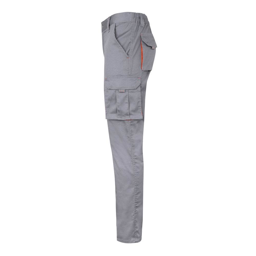 VL FIDES. Calças stretch bicolor multibolsos (240g/m²), em algodão (46%), EME (38%) e poliéster (16%)