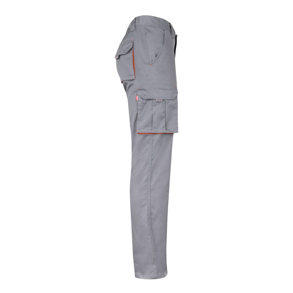 VL FIDES. Calças stretch bicolor multibolsos (240g/m²), em algodão (46%), EME (38%) e poliéster (16%)