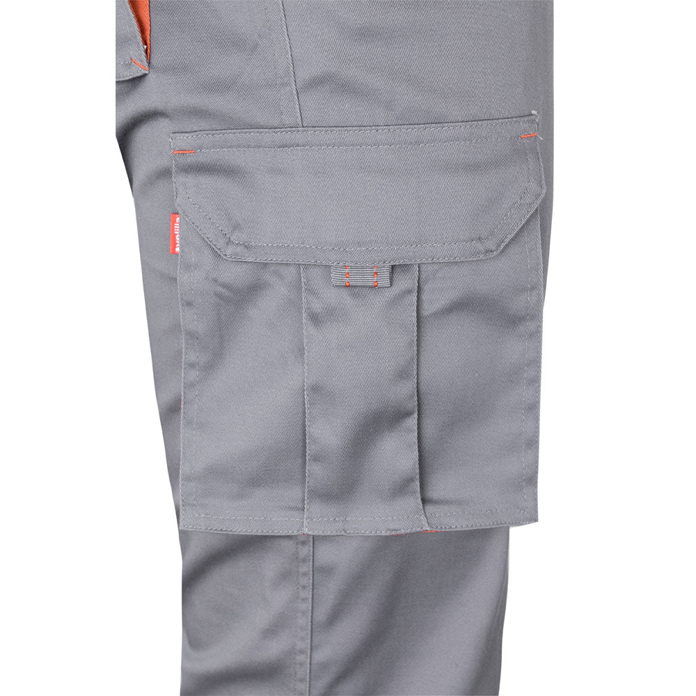 VL FIDES. Calças stretch bicolor multibolsos (240g/m²), em algodão (46%), EME (38%) e poliéster (16%)