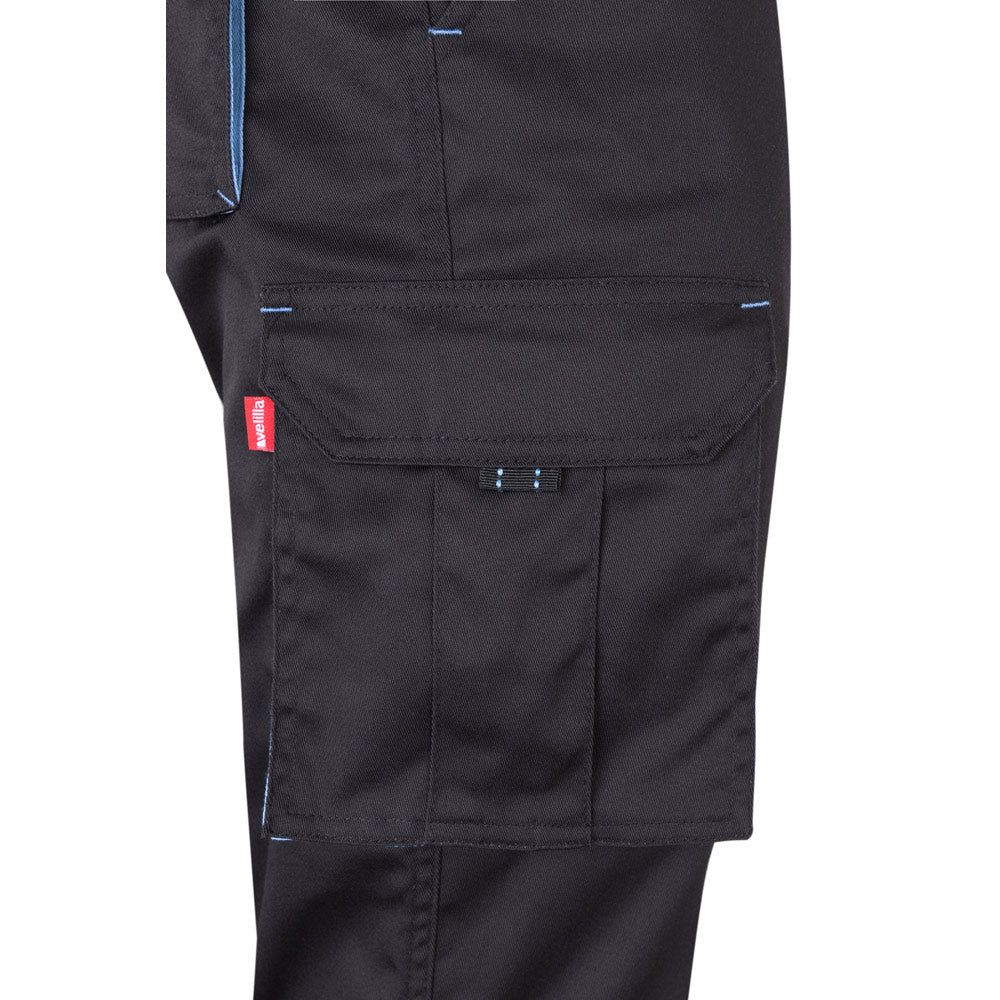 VL FIDES. Calças stretch bicolor multibolsos (240g/m²), em algodão (46%), EME (38%) e poliéster (16%)