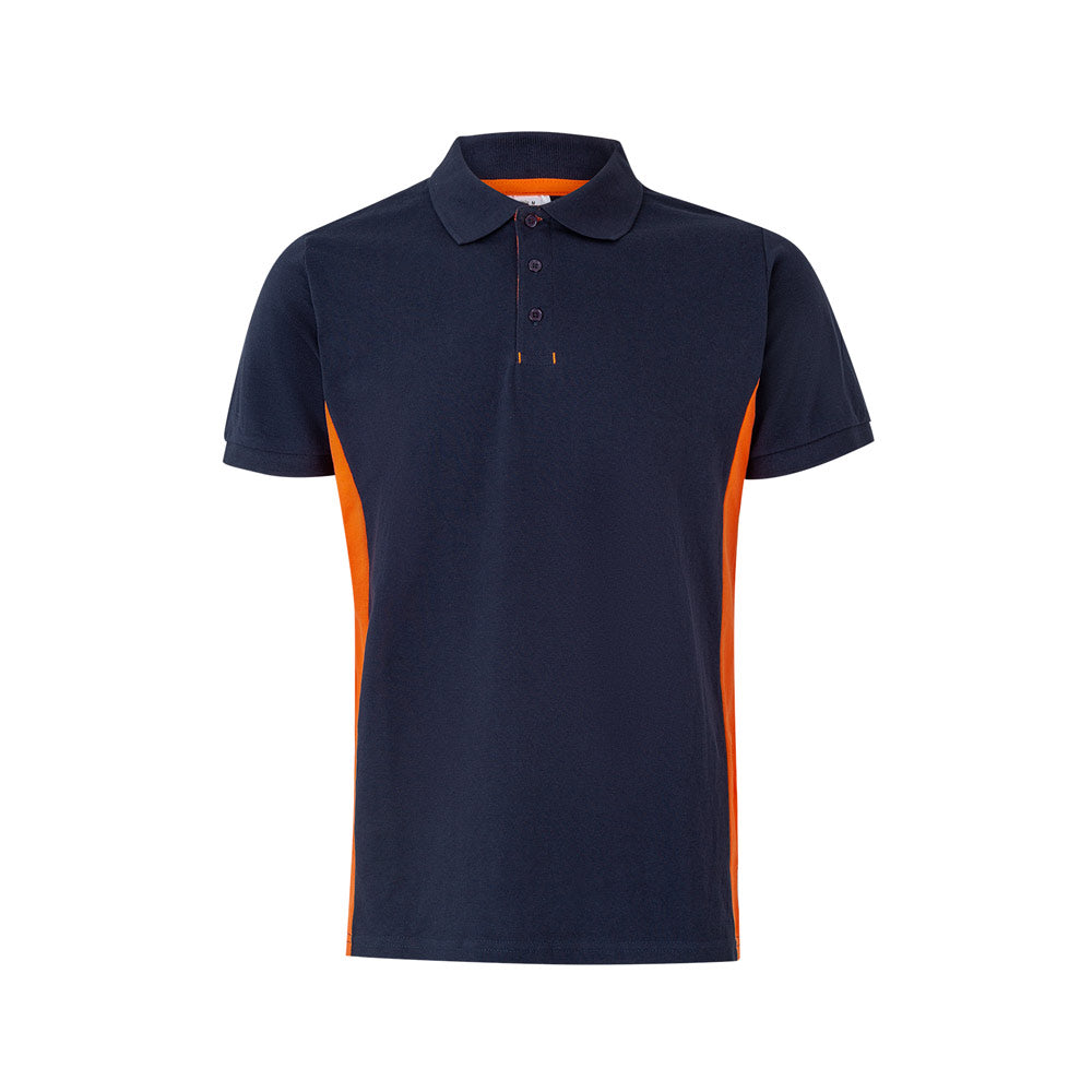 VL SUPAY. Polo piqué bicolor (180g/m²) manga curta, em algodão (60%) e poliéster (40%)