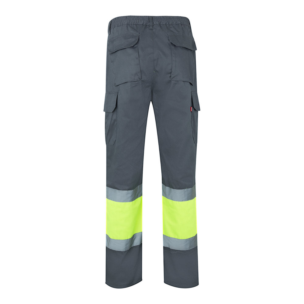 VL ATHENA. Calças bicolor em sarja (210g/m²), forradas, multibolsos, em algodão (20%) e poliéster (80%)