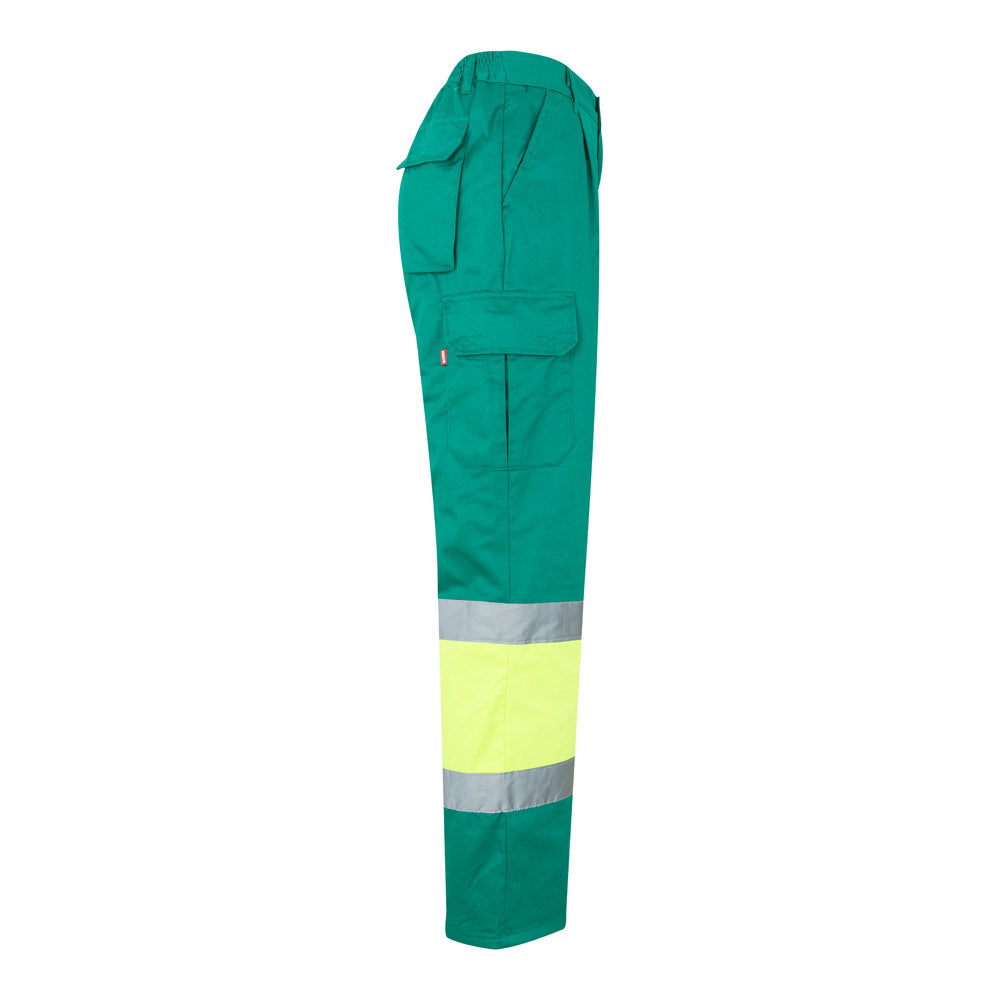 VL ATHENA. Calças bicolor em sarja (210g/m²), forradas, multibolsos, em algodão (20%) e poliéster (80%)