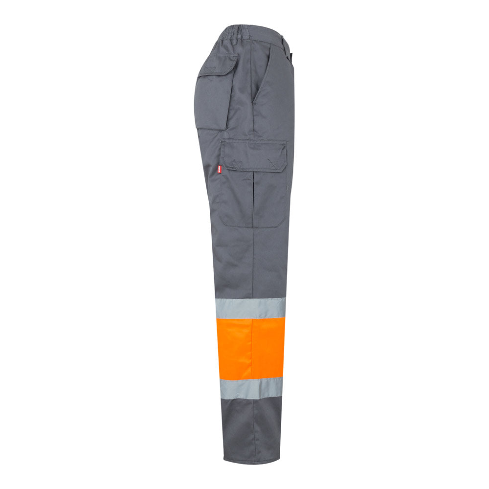 VL ATHENA. Calças bicolor em sarja (210g/m²), forradas, multibolsos, em algodão (20%) e poliéster (80%)