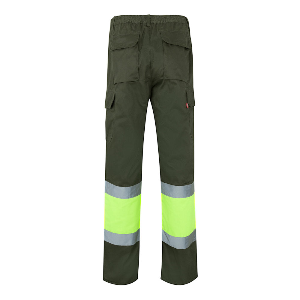 VL ATHENA. Calças bicolor em sarja (210g/m²), forradas, multibolsos, em algodão (20%) e poliéster (80%)