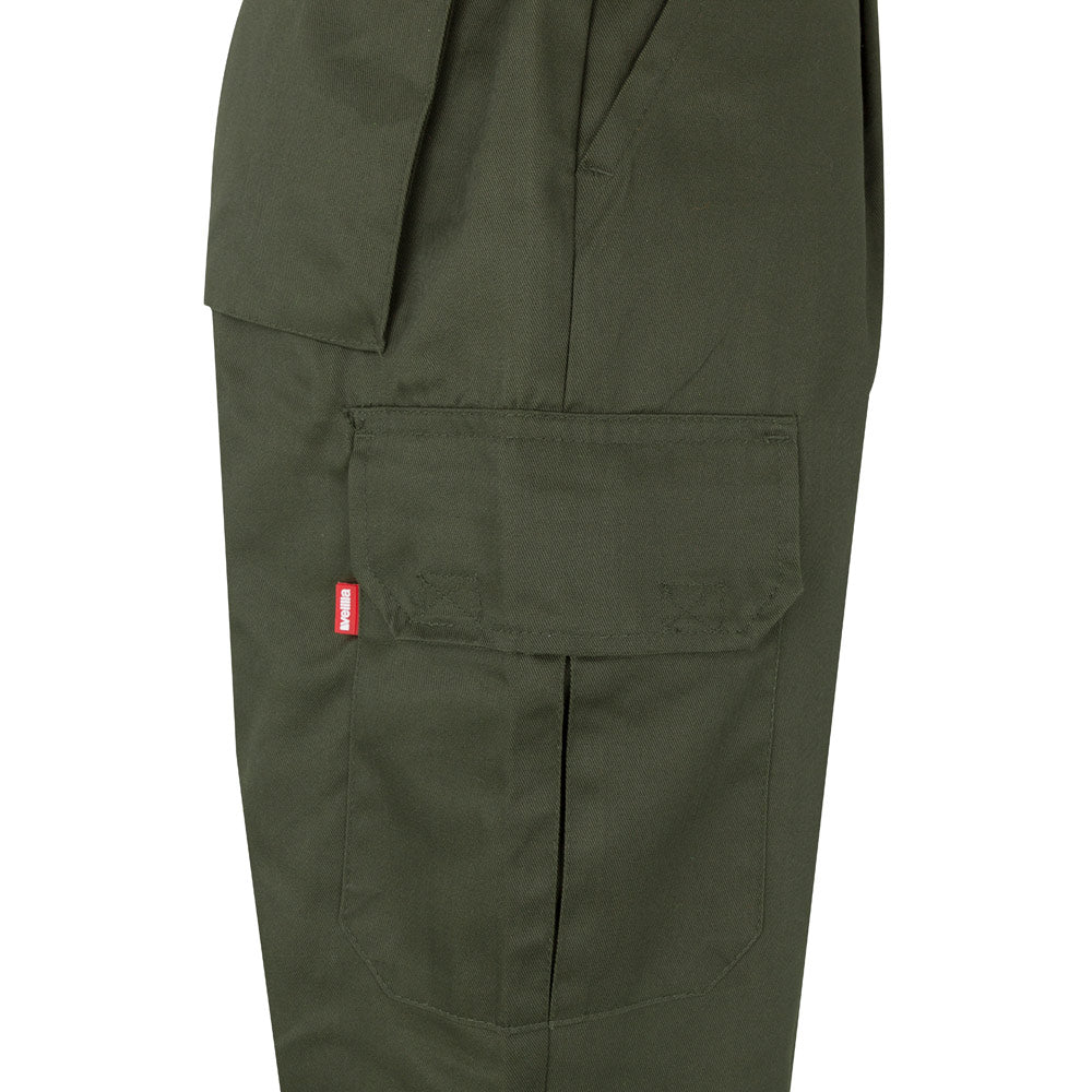 VL ATHENA. Calças bicolor em sarja (210g/m²), forradas, multibolsos, em algodão (20%) e poliéster (80%)