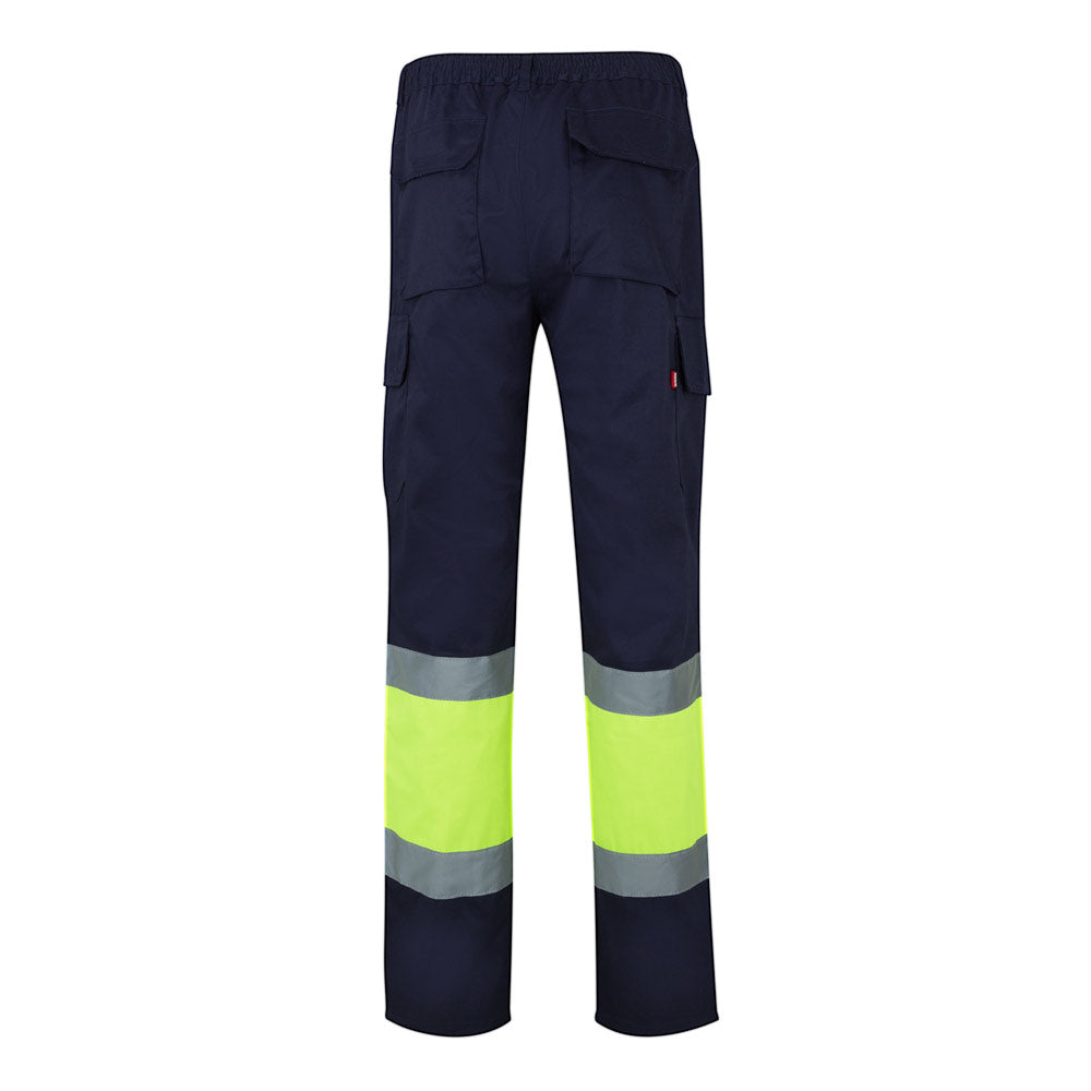 VL POSEIDON. Calças bicolor em sarja multibolsos (210g/m²), em algodão (20%) e poliéster (80%)