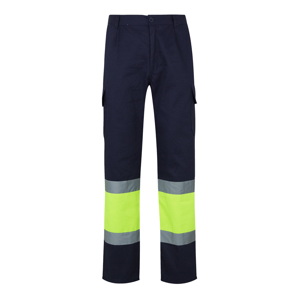VL POSEIDON. Calças bicolor em sarja multibolsos (210g/m²), em algodão (20%) e poliéster (80%)