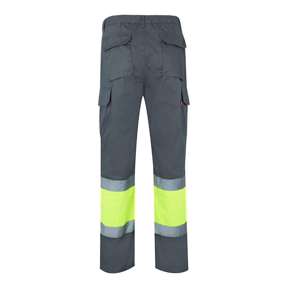 VL POSEIDON. Calças bicolor em sarja multibolsos (210g/m²), em algodão (20%) e poliéster (80%)